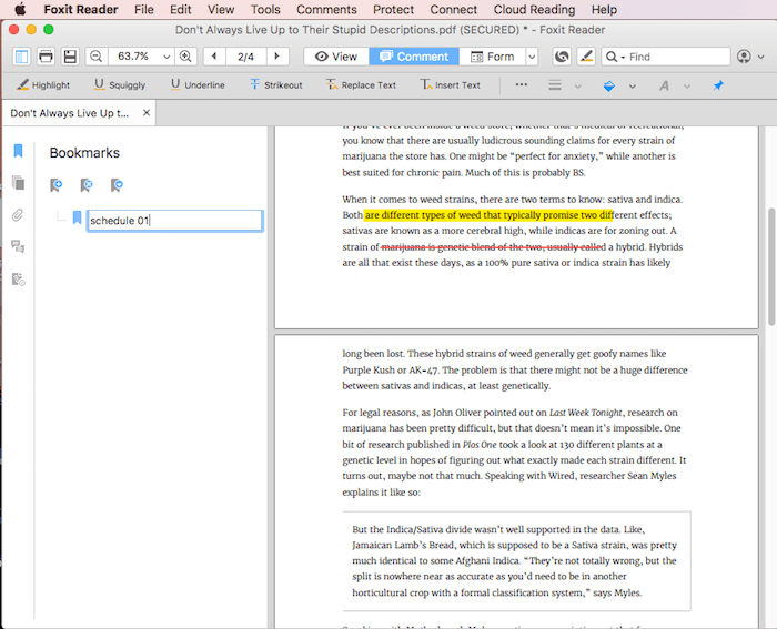 bookmark in word for mac